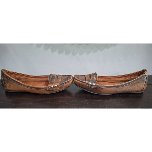 EUC Born Distressed Brown Leather Penny Loafers/Sz. 7.5M - Picture 4 of 10